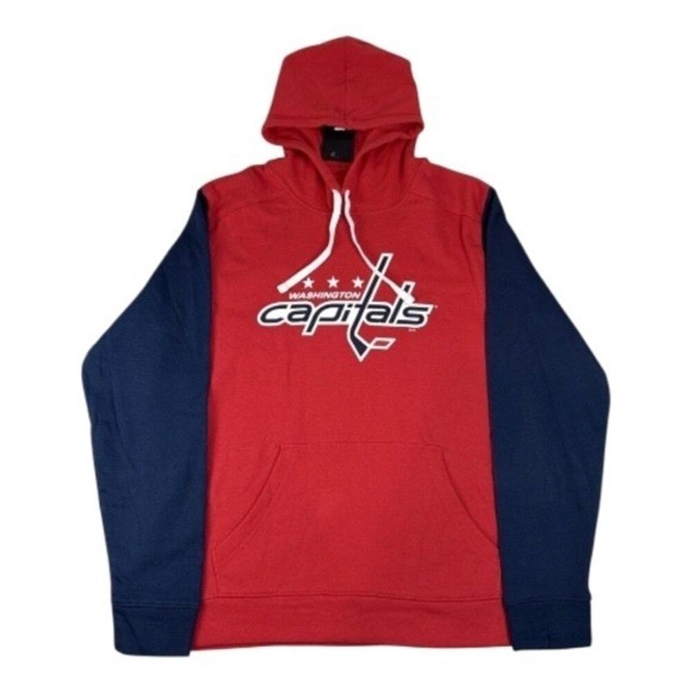 Fanatics Washington Capitals NHL Hockey Red Blue Hoodie Men's size M NWT